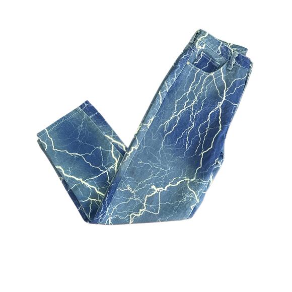 Lightning Printed Denim Jeans Size XS - Picture 1 of 4